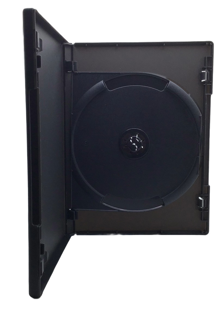 New Standard Black 2 Disc DVD Replacement 14mm Case - Double Disc With Tray
