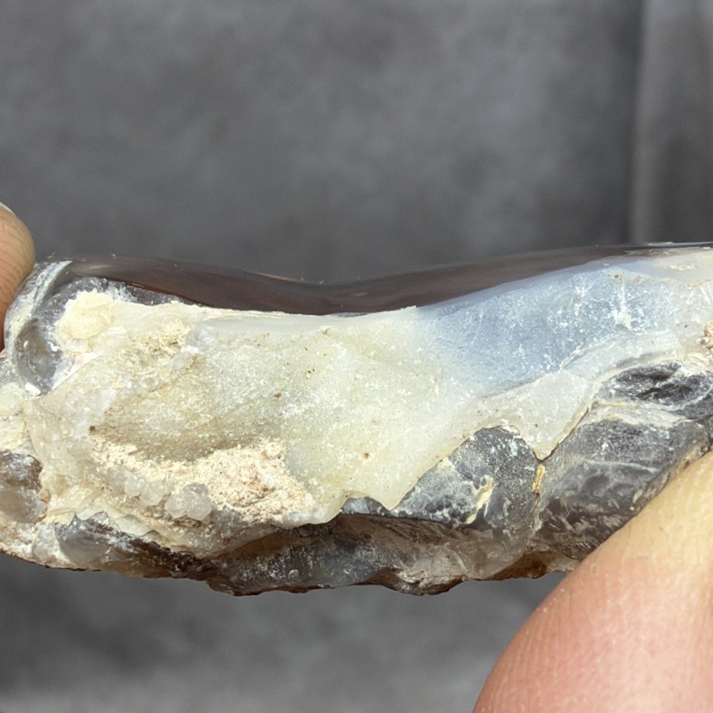 Fire Agate Polished Window Gem Stone w/ Raw Rock Material Green & Orange