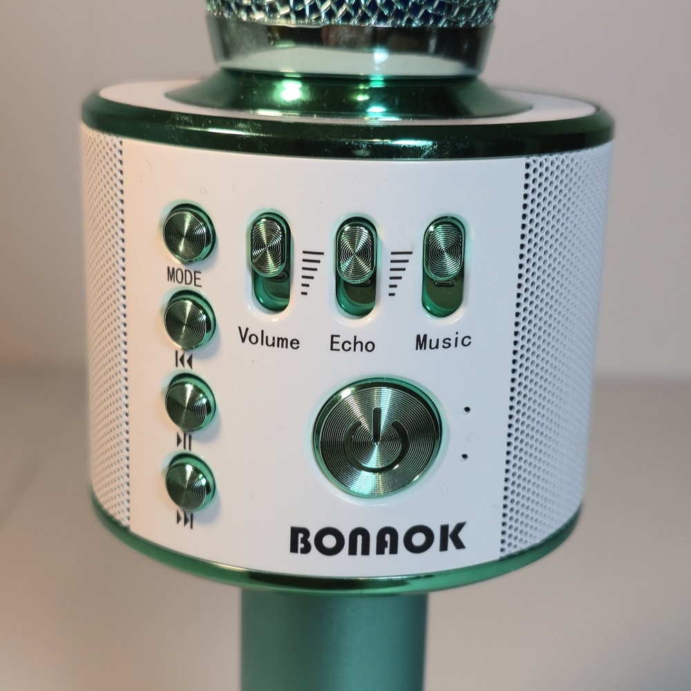 BONAOK Wireless Bluetooth Karaoke Microphone Speaker Tested & Works
