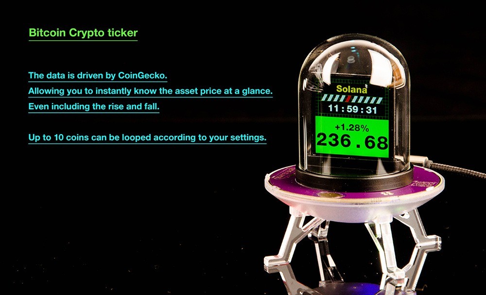 UFO-CLOCK Creative Weather Bitcoin Stock Exchange Rate Clock Multifunctional