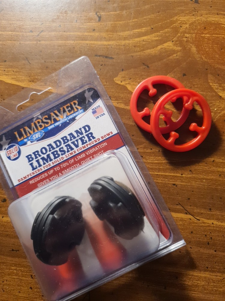 LimbSaver Broadband Dampener for Solid Limb Compound Bows, Black, Red 2-Pack