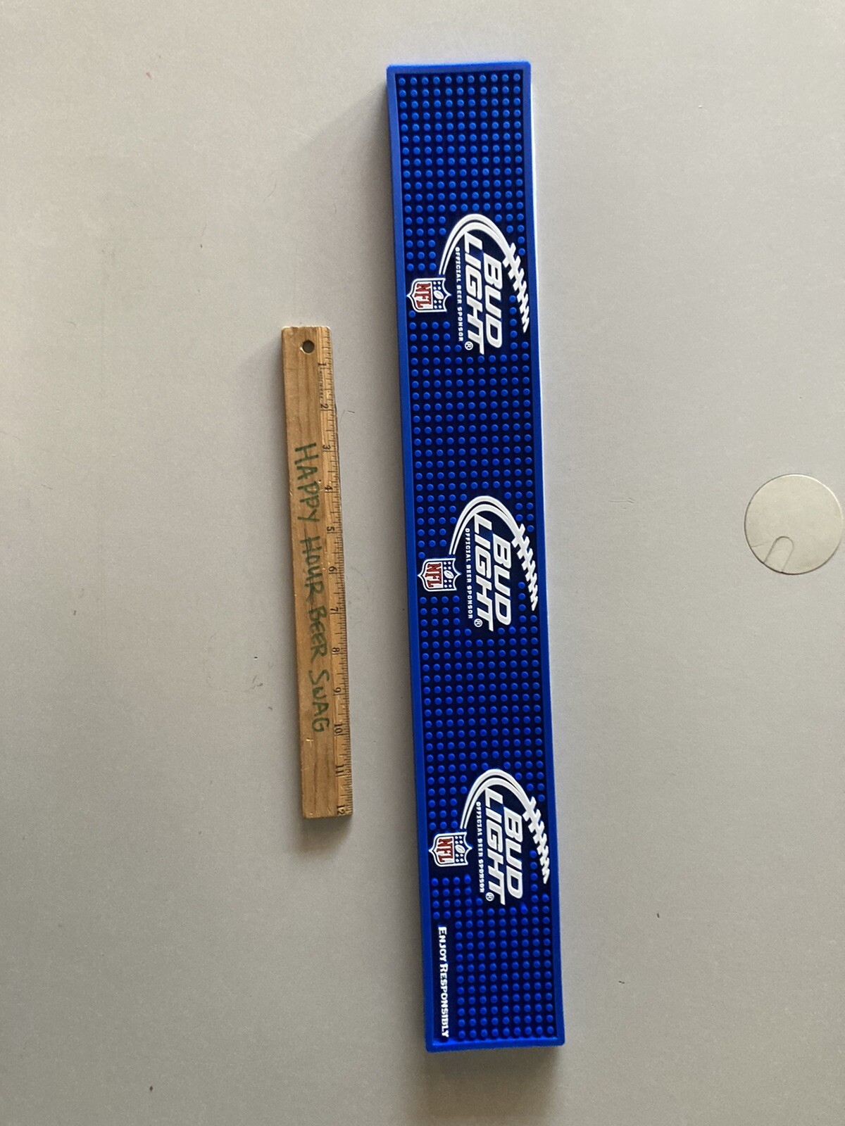 NEW (3) Bud Light NFL Football Beer Rubber Bar Spill Mat for tap Kegerator
