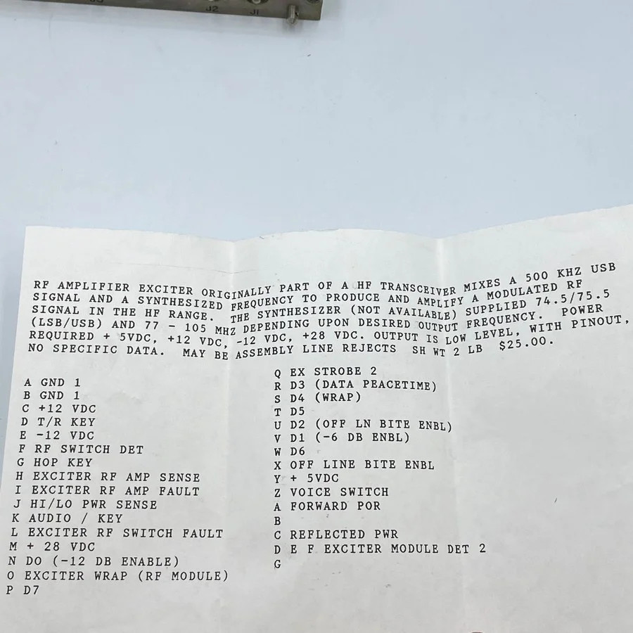 A3024634 HP RF Amplifier Exciter Assembly