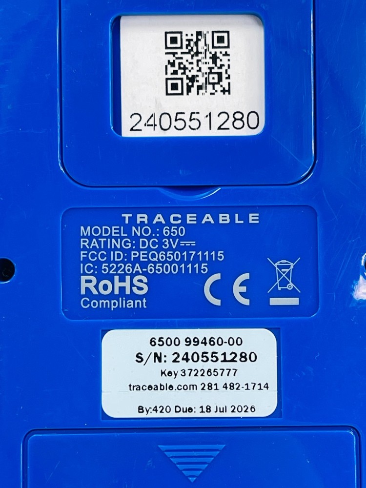USED - Traceable 6500 Wi-Fi Data Logging Refrigerator/Freezer Thermometer