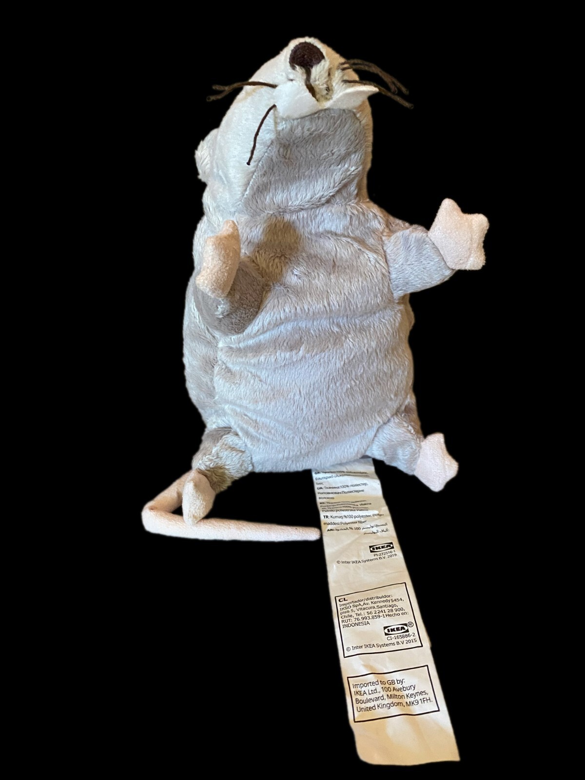 IKEA GOSIG RÅTTA Rat Plush Stuffed Toy 9 Inch Gray New