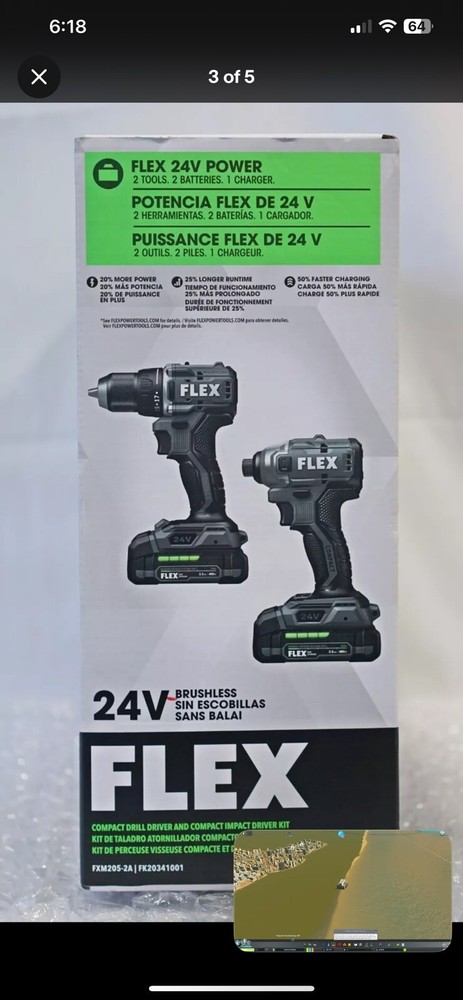 Flex FXM205-2A 24V Compact Drill Driver and Compact Impact Driver 4-Combo Kit