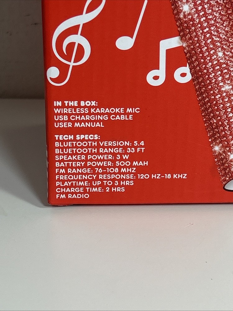 Hello Kitty Bluetooth Karaoke Microphone & Wireless Speaker USB Charging Red NIB