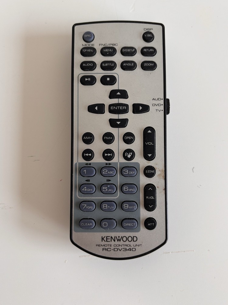 RC-DV340 Remote Control Replaced for Kenwood Audio System RCDV340 gray