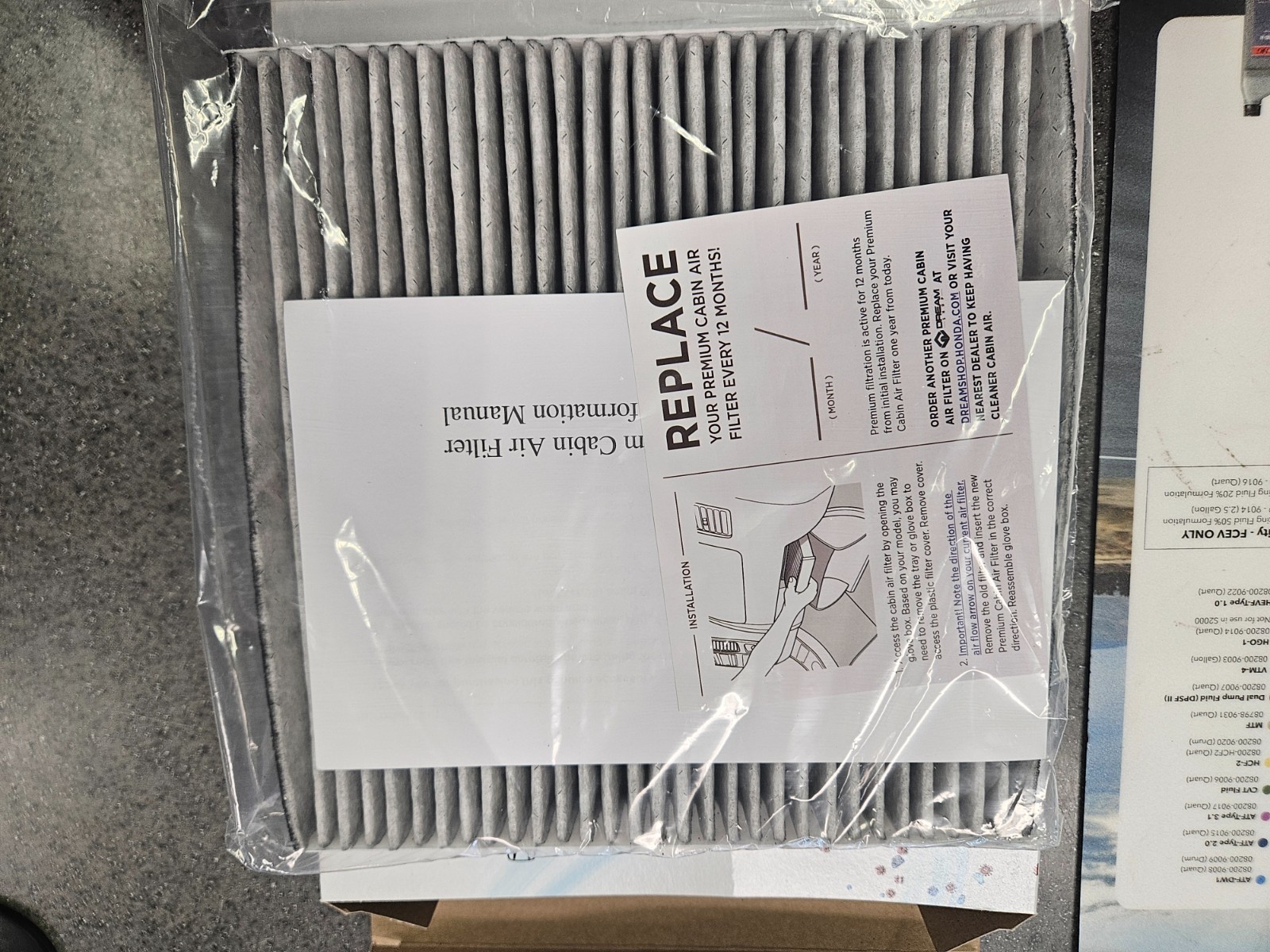 Honda Genuine Premium Cabin Air Filter 08R79-PS8-100A