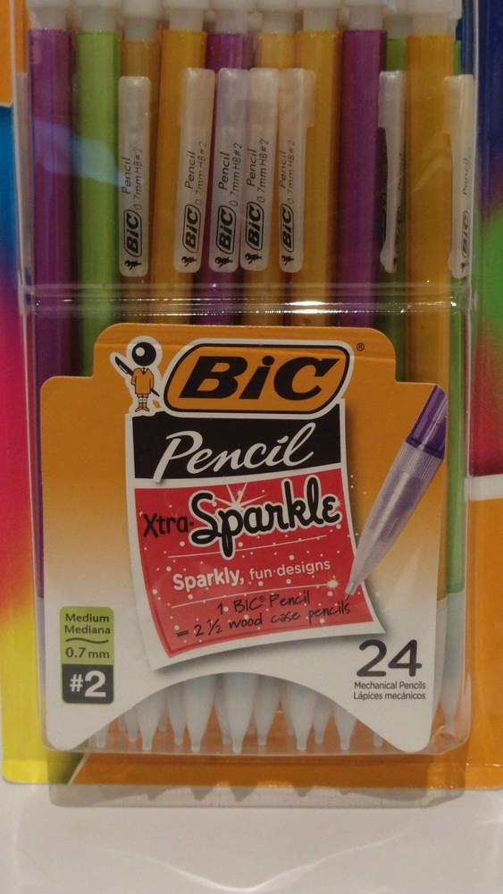 BIC Xtra Sparkle Mechanical Pencil, Medium Point (0.7 mm), 24-Count