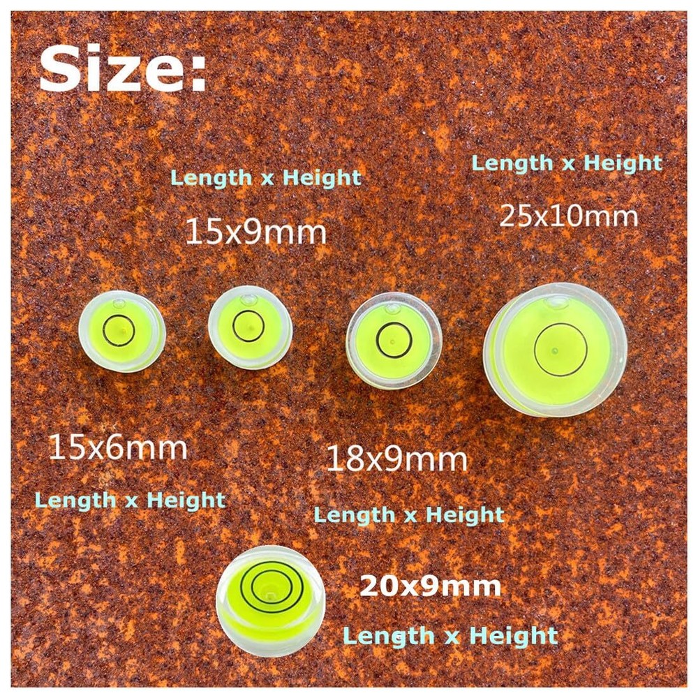 5pcs Small Circular Bubble Levels for Workshop & Tripods