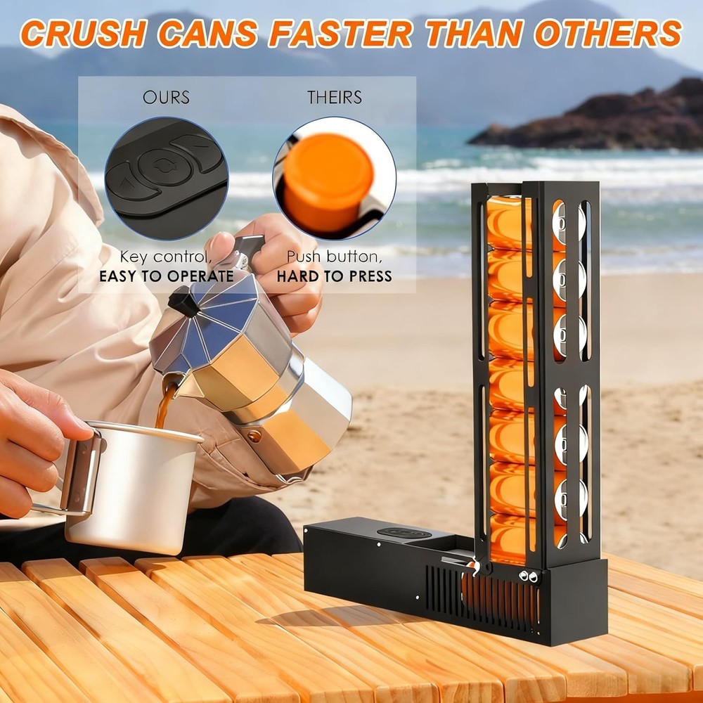 Electric Can Crusher,8Oz16Oz&12Oz Automatic Can Crusher, Automatic Can Eject,Can