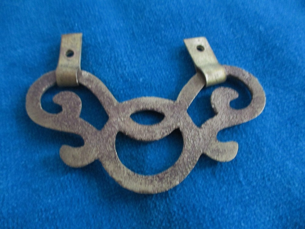 2 Vintage Solid Brass Hardware Hinged Drawer Pulls 2.6 ounces