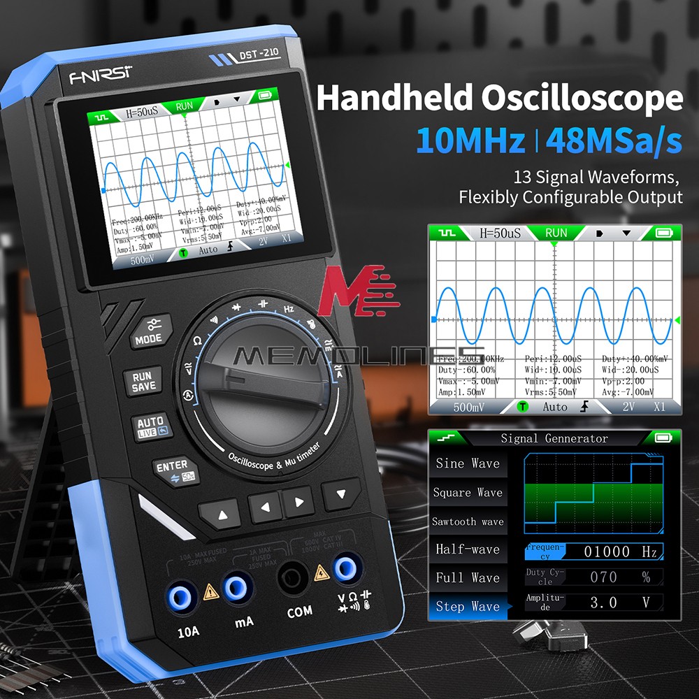 FNIRSI 2C23T 2C53T Digital Oscilloscope Multimeter Function Signal Generator