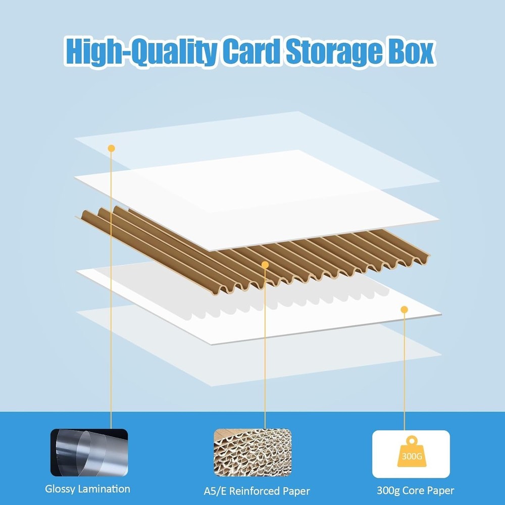 Eco-Friendly 4 Pack Card Storage Boxes – Durable Design, Easy Assembly & Storage
