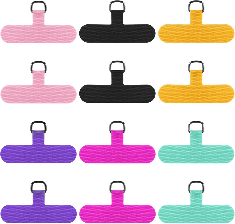 12 Pcs Phone Tether Tab, Safety Lanyard Patch Adjustable Strap, Adjustable and R