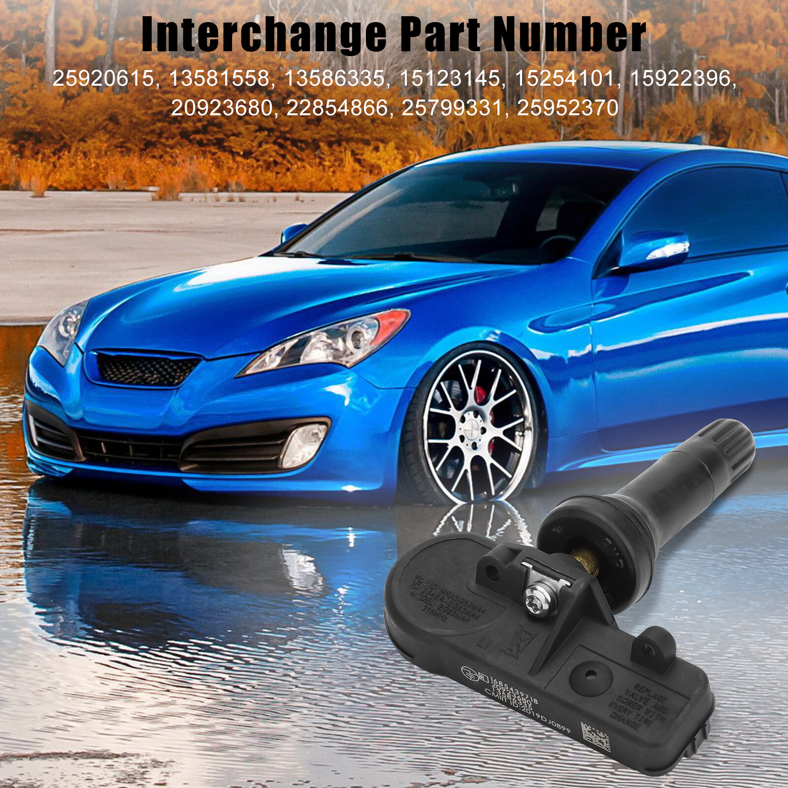 4X TPMS Tire Pressure Sensor 315Mhz for GMC Chevy Buick 20923680 13586335