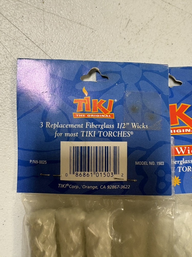 1/2” Tiki torch replacement wick Includes 4packs =12 Wicks