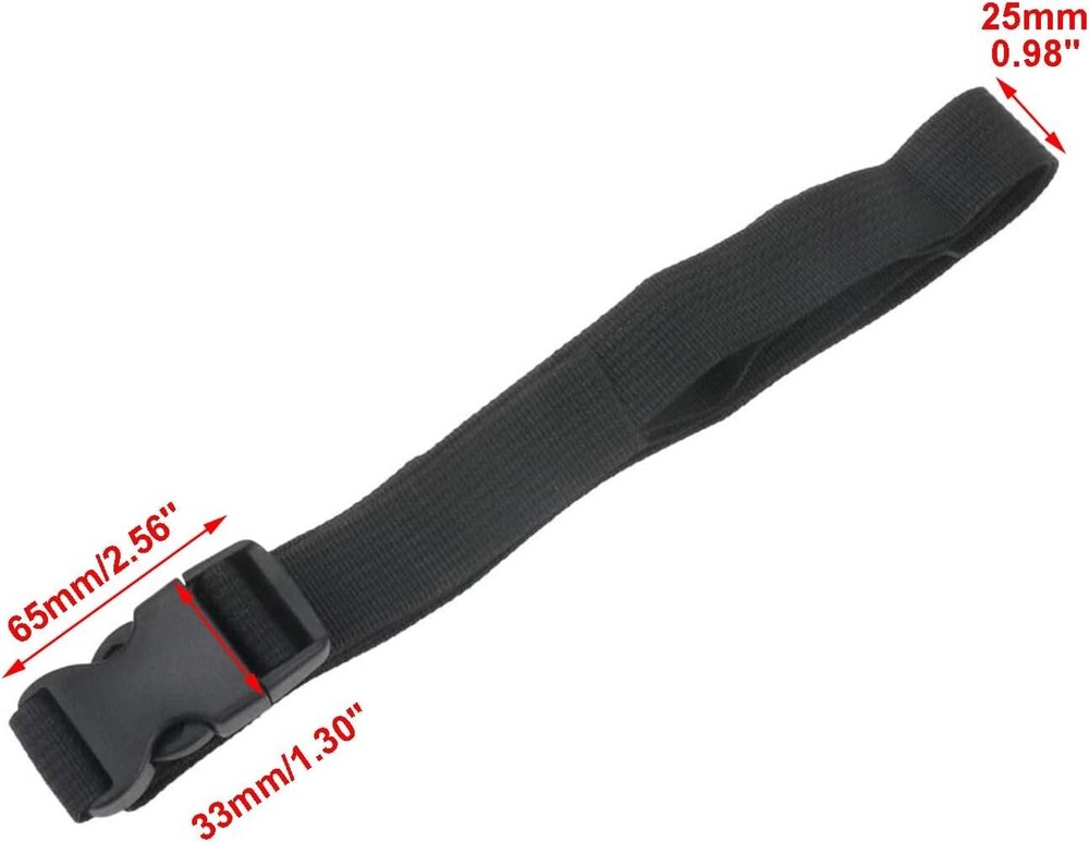 5-Pack 1" x 47" Black Nylon Quick Release Adjustable Buckle Straps