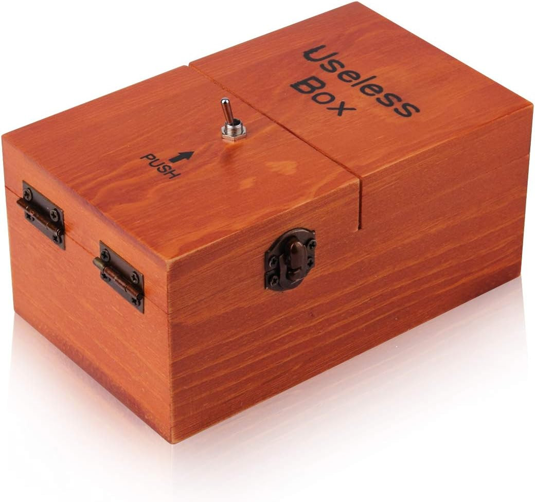 Useless Box Leave Me Alone Machine Fully Assembled in Real WooD/ 2 DAY FAST SHIP