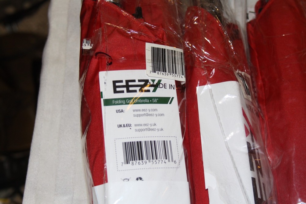 EEZ-Y Golf Umbrella Large 58" Double Canopy Windproof - Red
