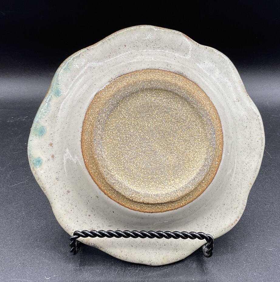 CERAMIC ART POTTERY CRUSHED GLASS TRINKET DISH