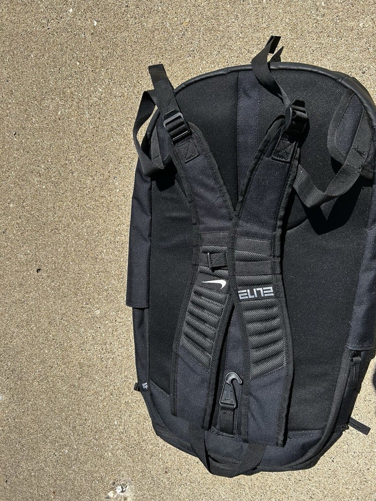 Nike Elite Baseball Backpack Black with Carry Handle & Adjustable Strap