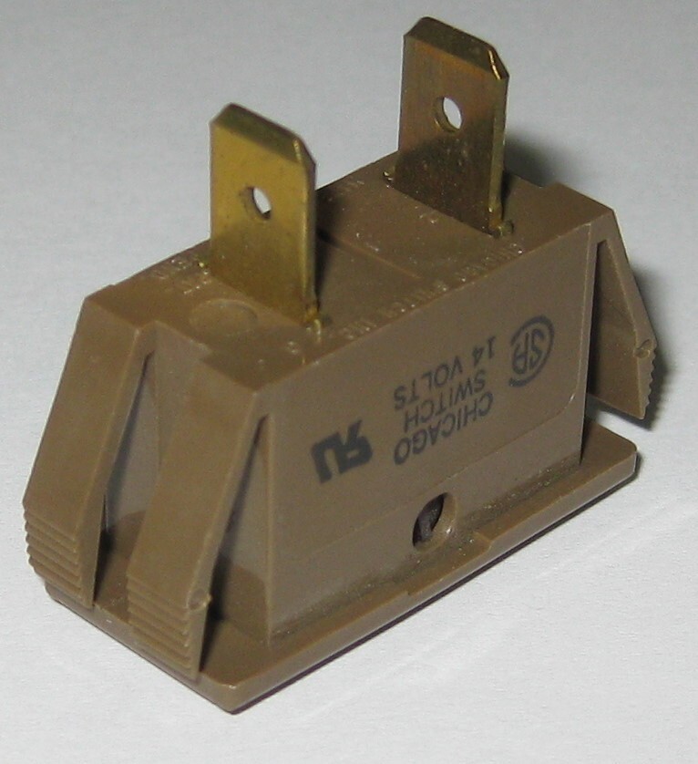 Red Rectangular Panel Mount Indicator Light - 14V - 0.25" Terminals - Chicago