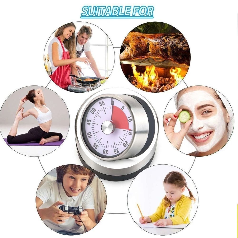 Visual Timer Magnetic Mechanical Countdown Clock for Classroom Kitchen Baking