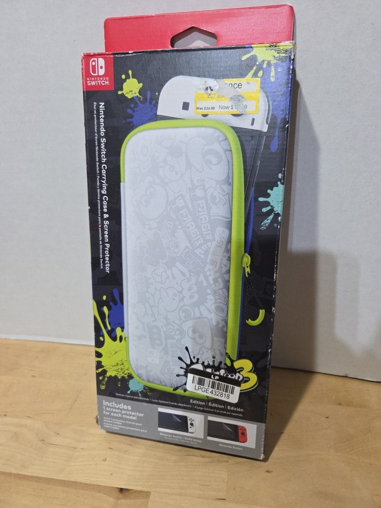 Nintendo Case & Screen Protector for Switch - Splatoon 3 Edition New