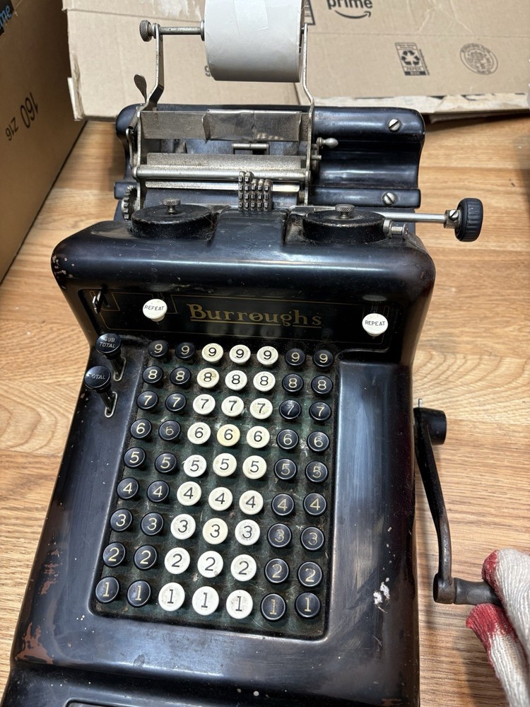 Antique Burroughs Adding Machine. Untested. Sold As Is. For Parts Only