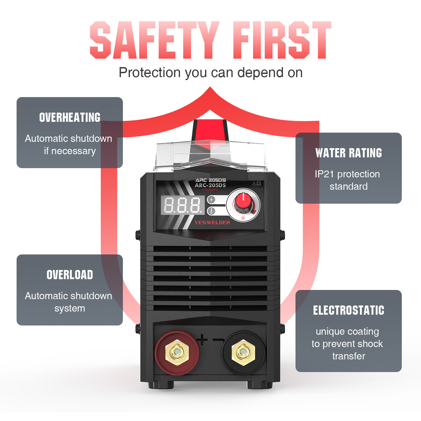 MMA/ARC/Stick Welding Machine, 205A 110/220V IGBT Inverter Welder Machine