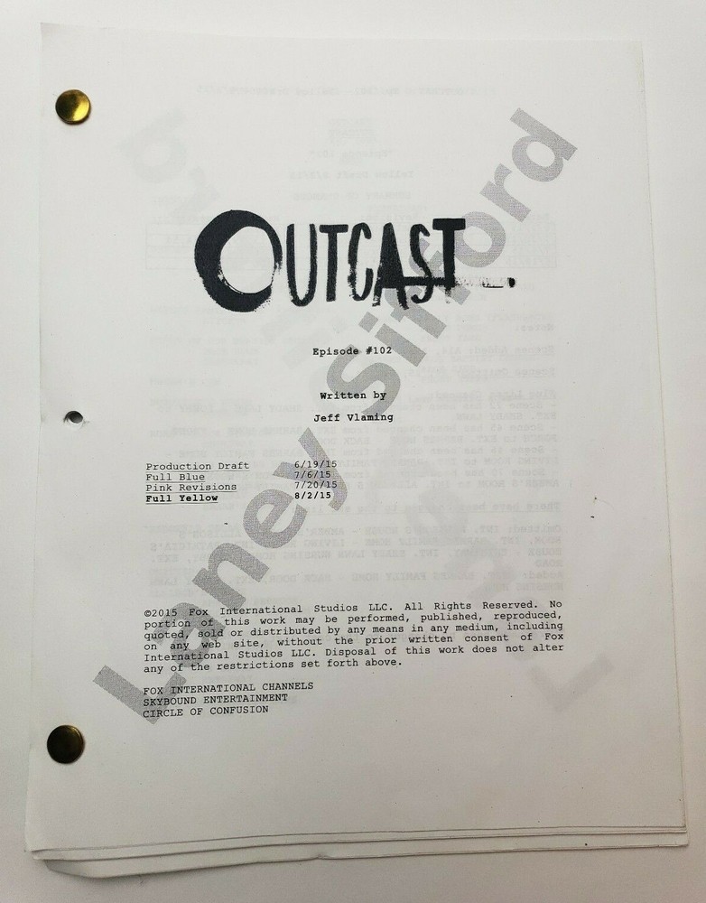 OUTCAST / Jeff Vlaming, 2015 Horror TV Script "(I Remember) When She Loved Me"