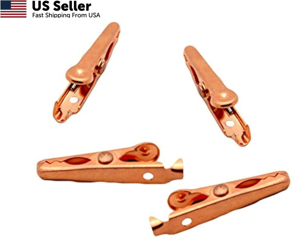 ProTechTrader Solid Copper Alligator Clips (4 1-1/8in (28mm) Clips,