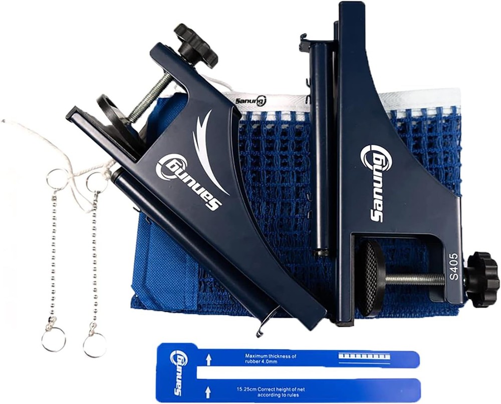 Table Tennis Net and Post Set Thickened Folding 72 Inch Blue