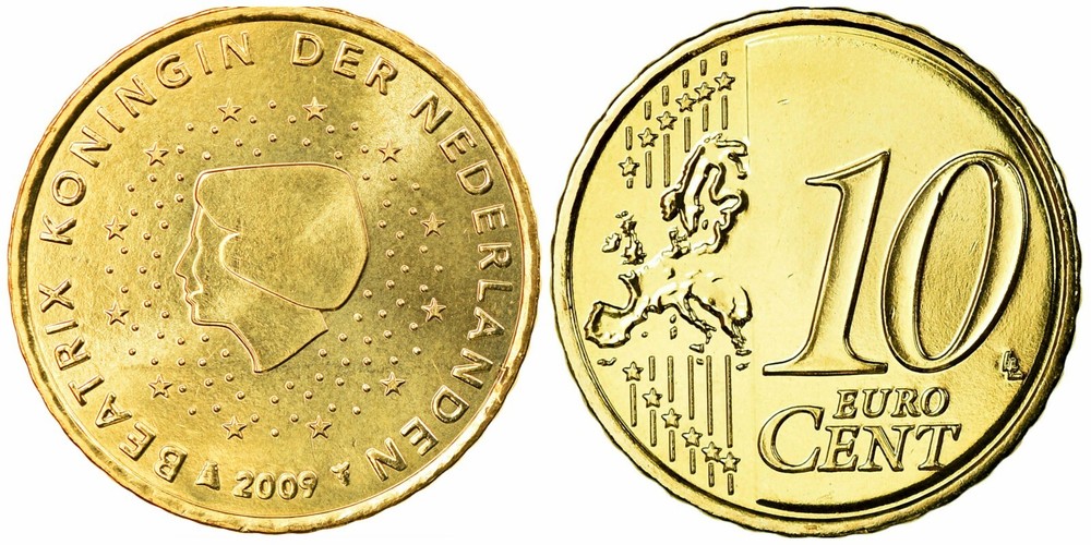 10 Euro Cent Netherlands 2009 * Queen Beatrix * Unc