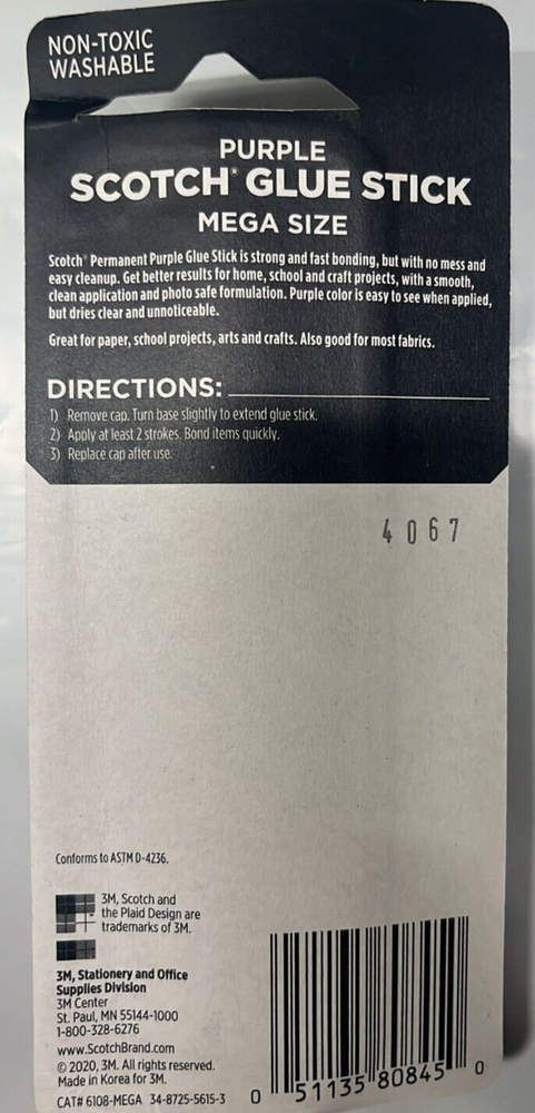 Scotch - Purple Glue Stick - Mega Size - 1.4 Oz Stick
