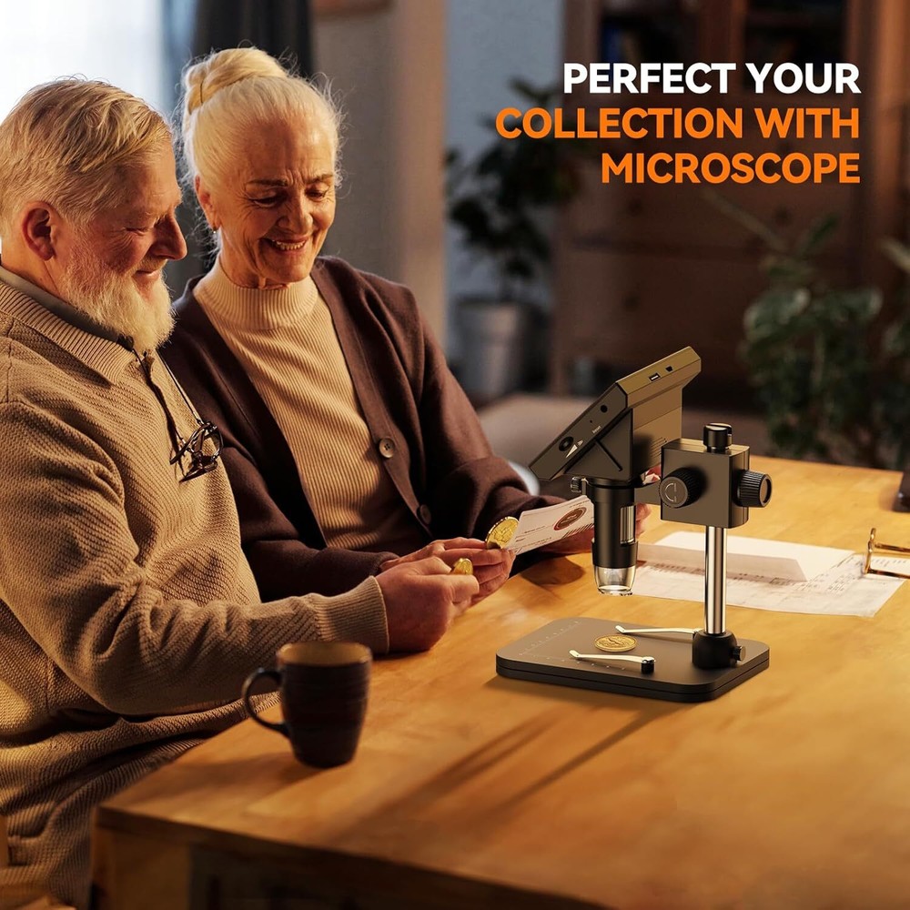 Elikliv Digital Microscope, PC View (Win/Mac), 4.3'' 720P, 1000x Magnification