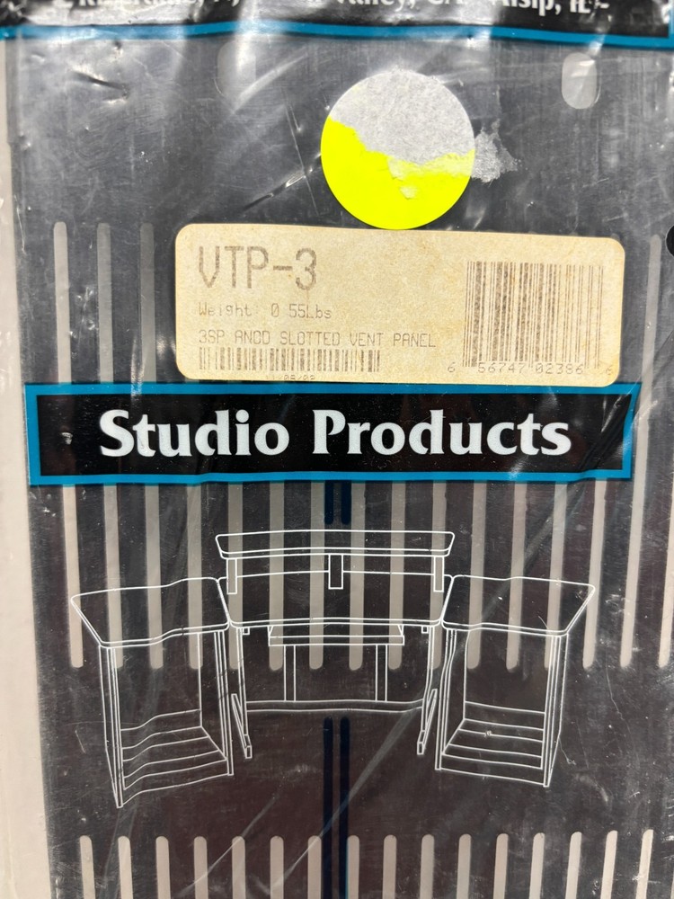 Middle Atlantic VTP-3, Anodized 3U Slotted Vent Panel - NEW