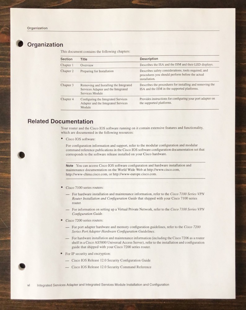Cisco Systems - Integrated Services Adapter Installation & Configuration (1999)