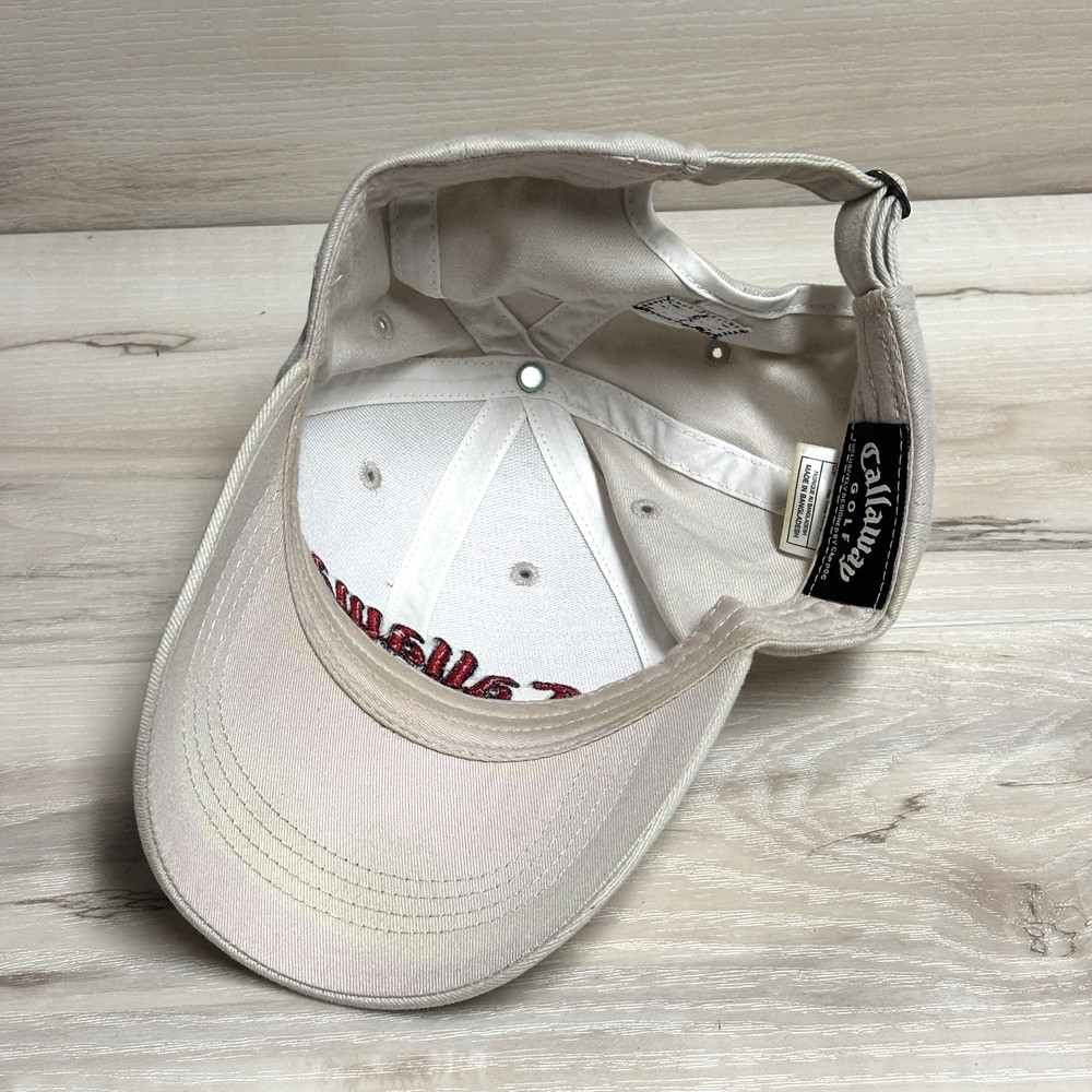 Callaway Golf Cap Hat White Red Logo Adjustable Back