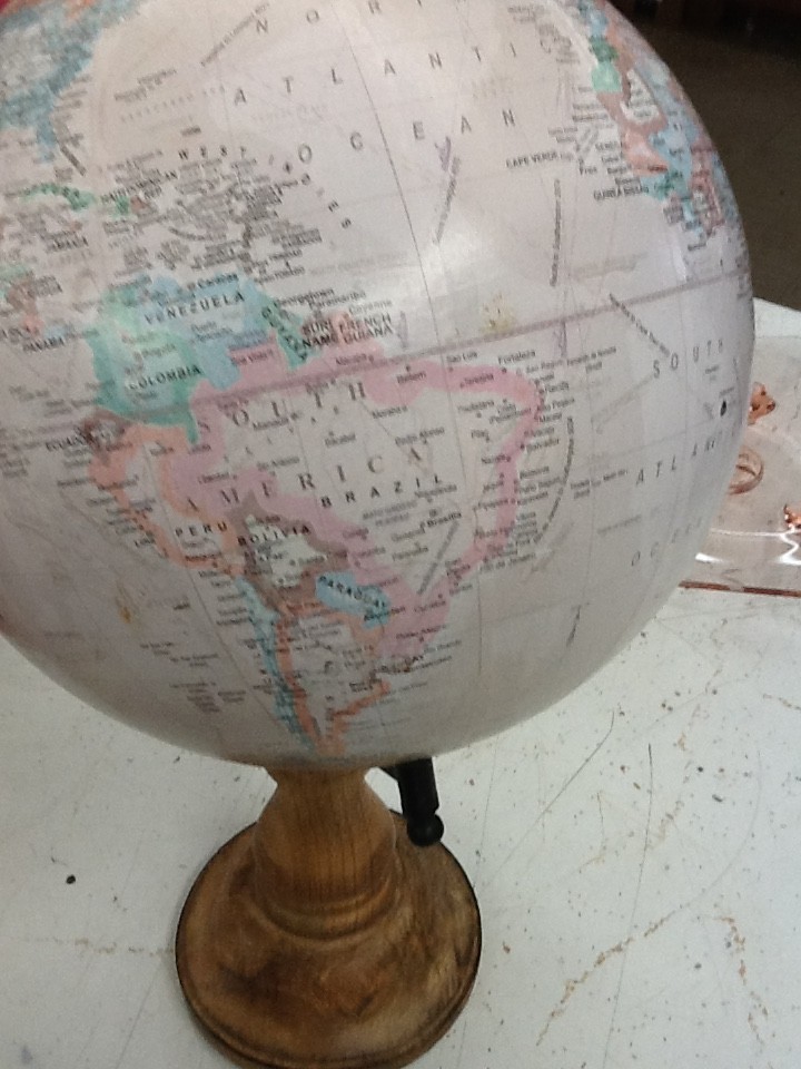 Wooden Tabletop World Globe Earth