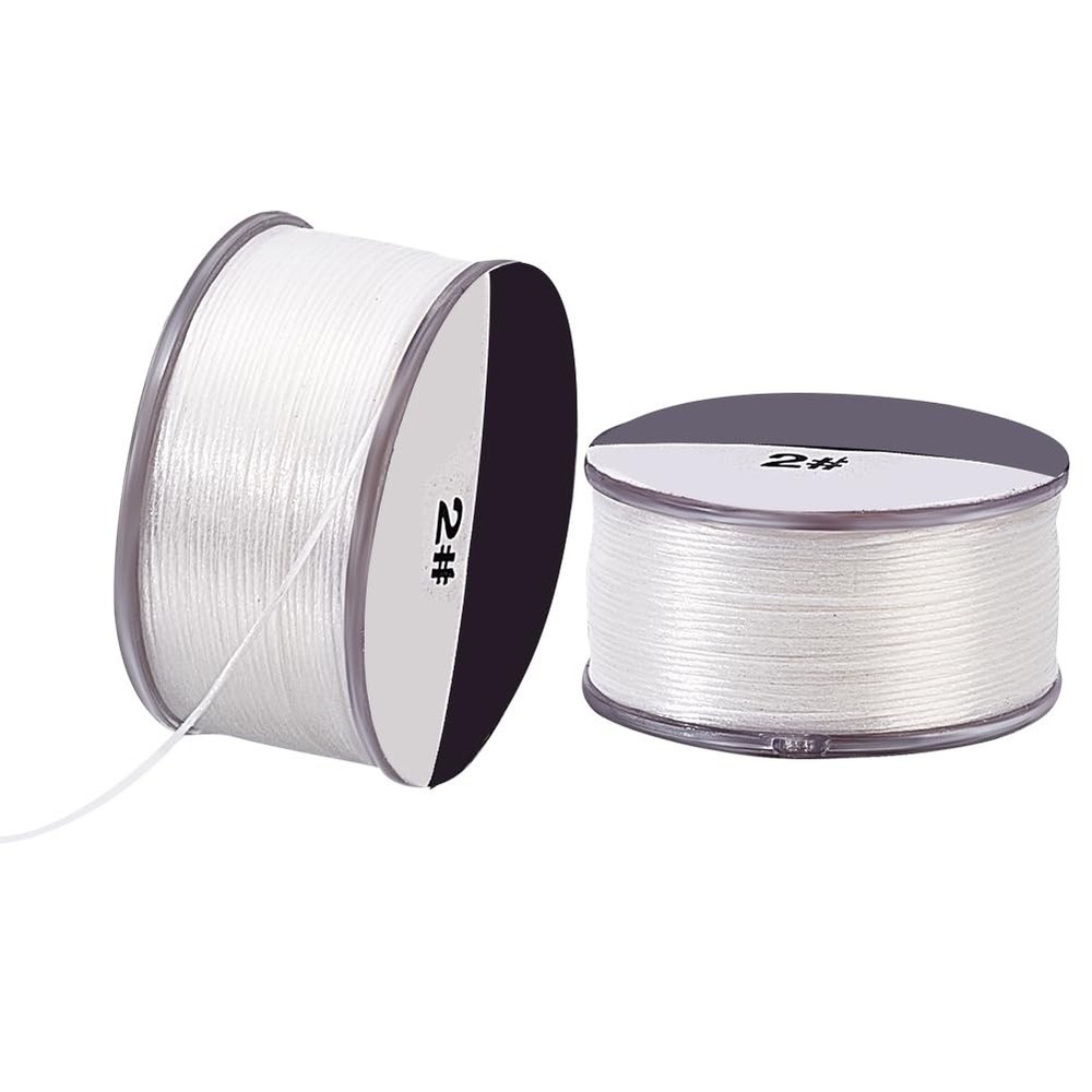 PH PandaHall 0.1mm Nylon String 100 Yards Beading Thread White