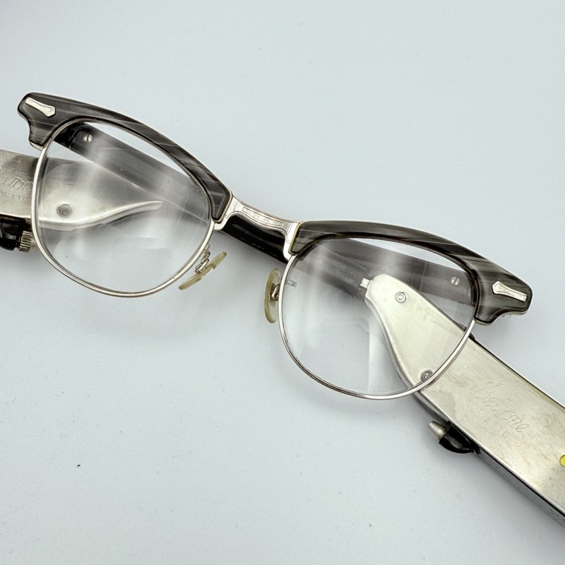 Vintage Beltone SLIMETTE Hearing Aid Eyeglasses 1/10 12K GF Browline Frames
