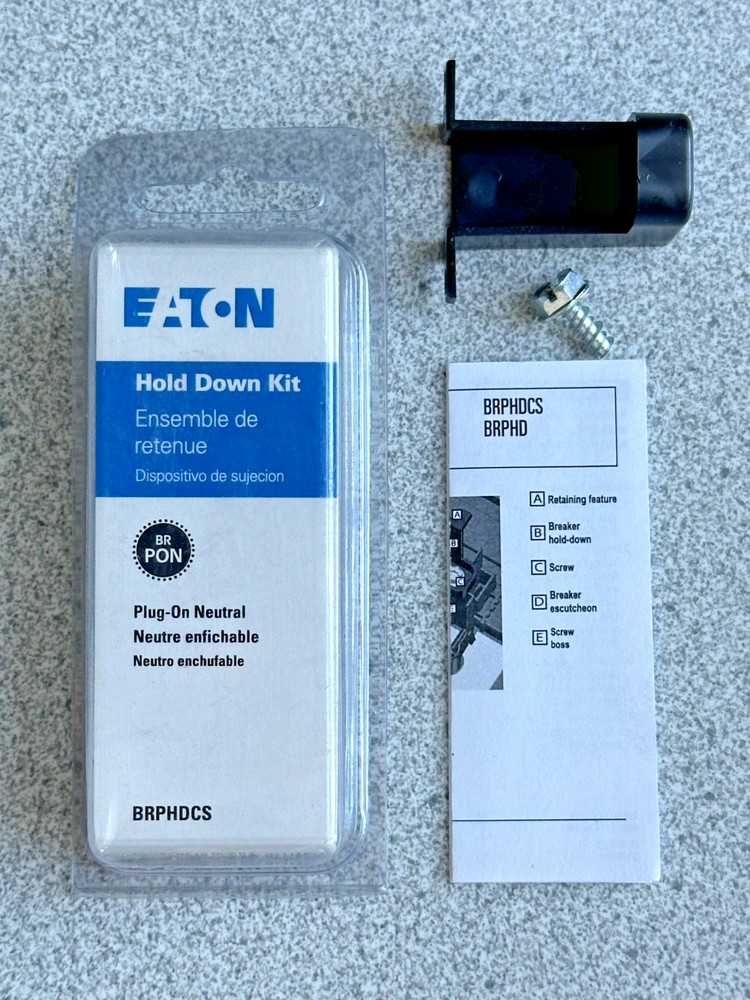 NEW Eaton BRPHDCS Hold Down Kit For Breaker BRP PlugOn Neutral Load Center