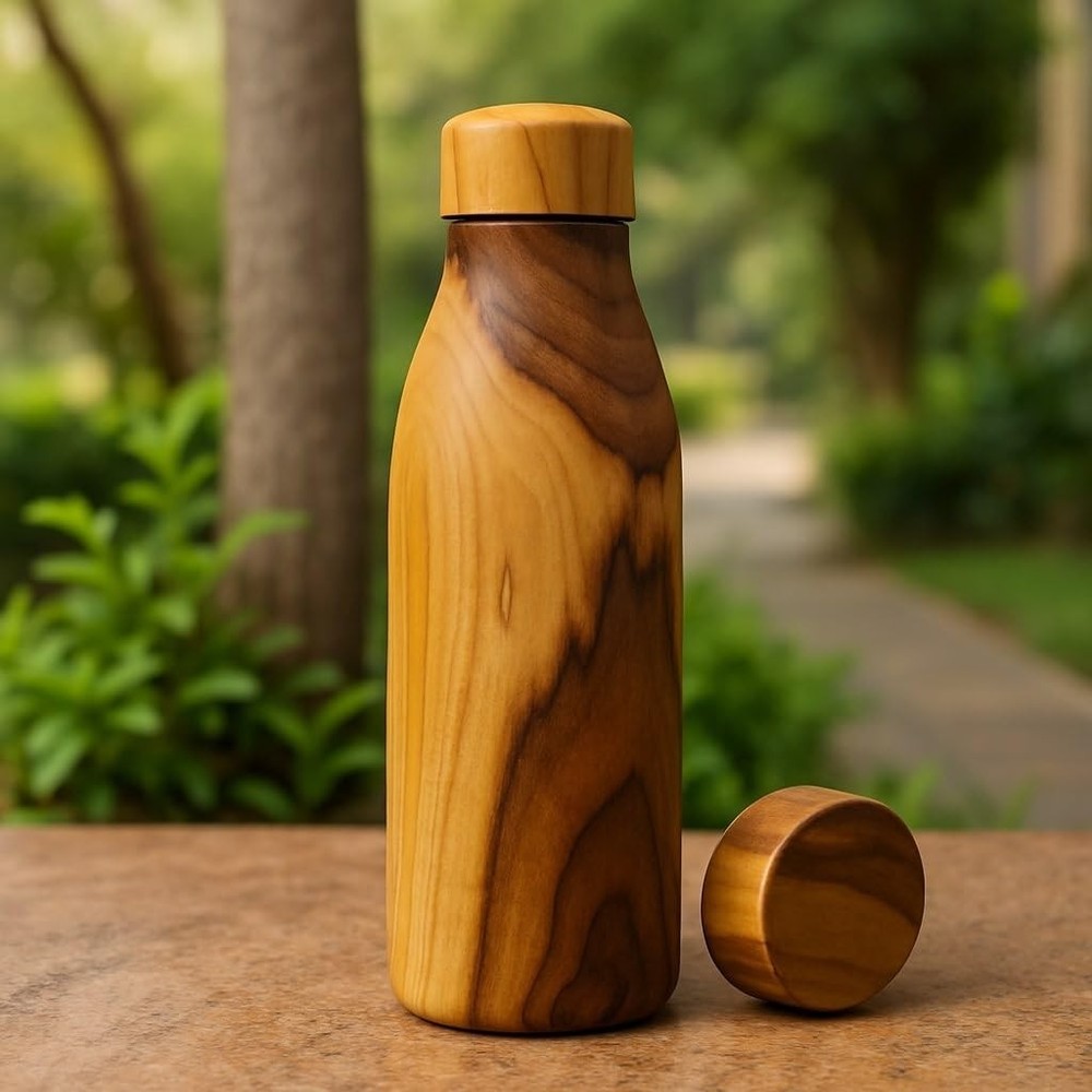 Wooden Copper Water Bottle