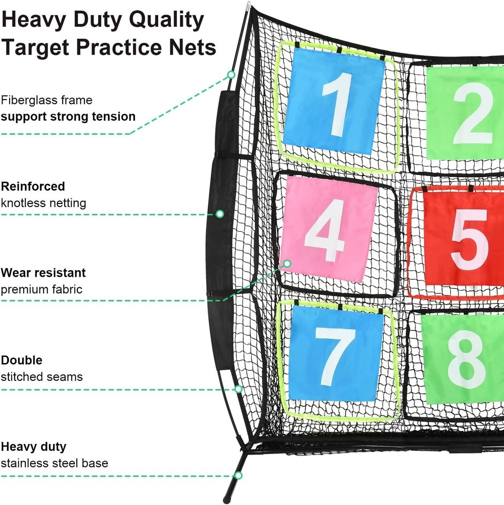 Disc Golf Net Portable Disc Training Net,9 Target Multifunctional Practice Net..