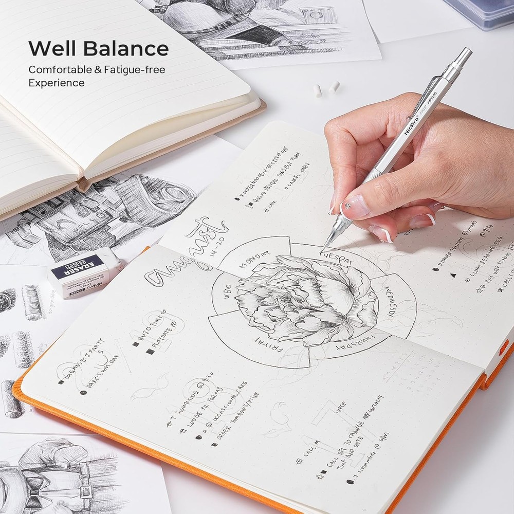 Durable & Stylish Mechanical Pencil Set for Precision Drafting - 4 pcs Included