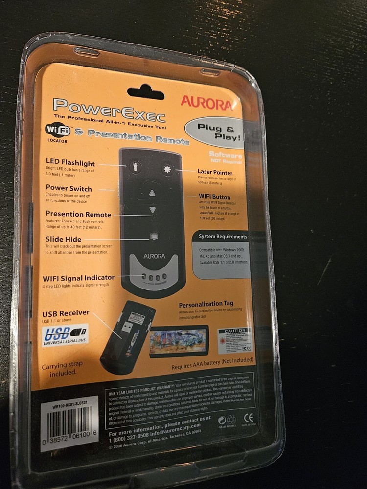 Wireless Presenter Remote Presentation USB Control. 2.4GHz Laser Pointer 160 Ft