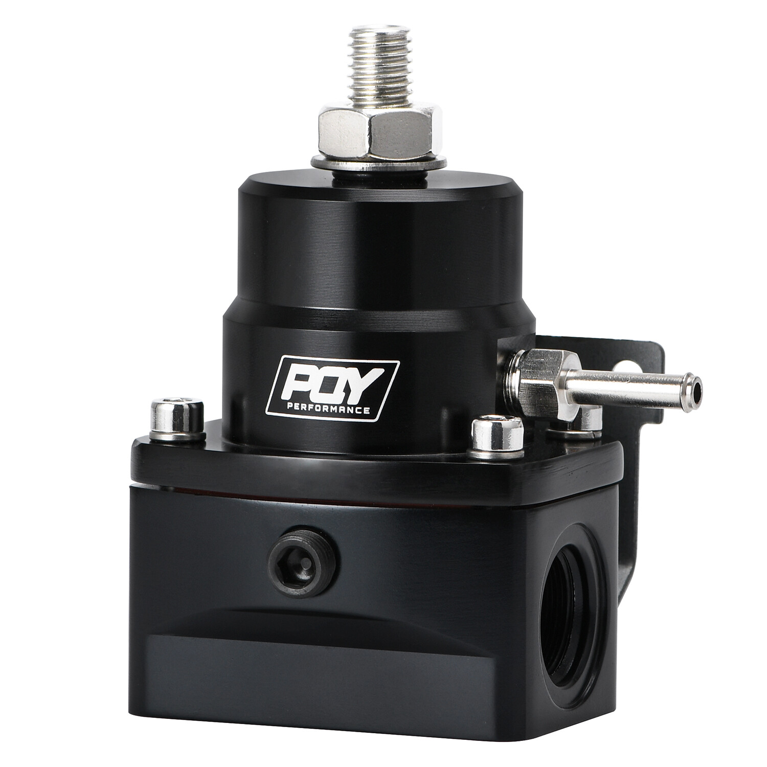 Black Adjustable Efi Fuel Pressure Regulator Bypass Gauge AN6 Feed & AN6 Return